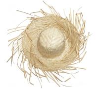 Sombrero de paja de Puerto Rico Pava, paja tejida a mano con ala con flecos para fiestas de verano, estilo sombrero mexicano