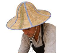 Sombrero de Paja para el Sol | Sombrero Protector de ala Ancha, de Sol para Exteriores | para Viajes, Jardinería, Agricultura, Hombres, Mujeres, Agricultores, Jardineros