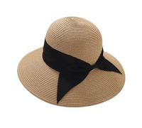 Sombrero de paja para mujer, anti rayos UV, con nudo, sombrero para mujer, sol, elegante, de paja, gorros, gorros, ceremonias plegables de ala ancha Capelines verano de playa, bob capeline verano