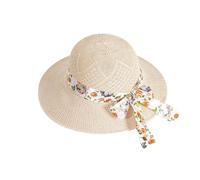 Sombrero de Paja para Mujer, Plegable, Flexible, Sombrero de Paja de ala Ancha, Sombrero de Playa de Verano con Lazo, Sombreros para el Sol para Damas, Viajes al Aire Libre, Vacaciones UPF 50+