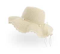 Sombrero de Paja para Mujer, Sombreros de Playa de Verano ala Ancha Plegable, Gorra de Sol Trenzado del Borde Suave Transpirable para Viajes Vacaciones Anti-UV Sun (Beige)