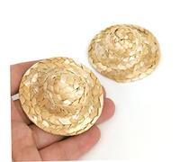 Sombrero de Paja para muñecas Sombrero de Paja en Miniatura a Escala 1:12 Sombrero de Paja en Miniatura para casa de muñecas Accesorios para Manualidades DIY