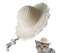Sombrero de Paja para Perros Pequeños Gorro Transpirable para Gatos