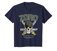 Sombrero de Paja Pirate Hunter Roronoa Zoro Logo Anime Niños Camiseta, Niños, Azul Marino, 4 años