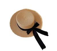 Sombrero de Paja - Sombrero de Sol con de Cinta de ala Ancha, Gorra de Playa de Verano Plegable | Gorra Ligera y Transpirable de Papyrus Panamá, Gorros de Ajustables para Viajes, Vacaciones,