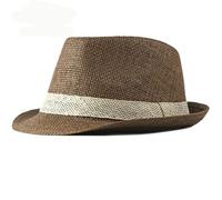 Sombrero De Paja Verano Mujeres Hombres Sombreros de Paja Sombrero de ala Corta Trilby Hombres Paja Playa Sombreros for el Sol for Hombres Sombrero Fedora Transpirable(Coffee)