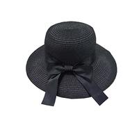 Sombrero de Paja Verano Plegable de Ala Ancha para Playa, Fedora para Hombres y Mujeres, Visera para Ocio y Deporte al Aire Libre (Negro +)