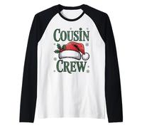 Sombrero de Papá Noel a Juego para Familiares y Amigos de Navidad Camiseta Manga Raglan