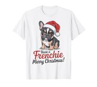 Sombrero de Papá Noel Bulldog Francés Have a Frenchie Merry Christmas Camiseta