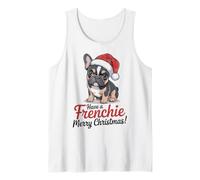 Sombrero de Papá Noel Bulldog Francés Have a Frenchie Merry Christmas Camiseta sin Mangas