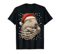 Sombrero de Papá Noel Capybara Navidad Mano Esqueleto Animal Gó Camiseta