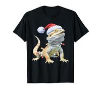Sombrero de Papá Noel con diseño de dragón Barbudo de Navidad, Lagarto de Navidad, Reptiles Camiseta