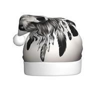 Sombrero de Papá Noel con estampado de lobos y atrapasueños, para adultos, mujeres y hombres, sombrero de Navidad para fiesta festiva de Año Nuevo
