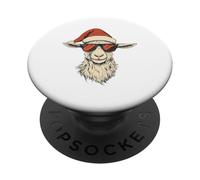 Sombrero de Papá Noel de Cabra Divertido y Lindo Agricultor de Animales de Granja Navidad PopSockets PopGrip Adhesivo