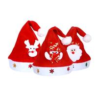 Sombrero de Papá Noel de Feliz Navidad para festivales, reuniones familiares, accesorios de fiesta, gorra de día festivo, gorra decorativa de Papá Noel, color rojo
