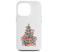 Sombrero de Papá Noel de flamenco rosa con luces para árbol de Navidad para mujer Carcasa para iPhone 13 Pro