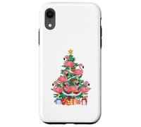 Sombrero de Papá Noel de flamenco rosa con luces para árbol de Navidad para mujer Carcasa para iPhone XR
