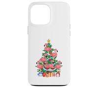 Sombrero de Papá Noel de flamenco rosa con luces para árbol de Navidad para mujer Carcasa para iPhone 13 Pro Max