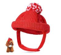 Sombrero de Papá Noel de Navidad para mascotas, sombrero festivo para perros y gatos con bolas de hilo, gorro ajustable para cachorros, gatitos, fotos de Navidad y fiestas