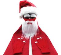 Sombrero de Papá Noel de punto para adultos y niños, con barba, cejas, bufanda, guantes, suministros rojos tradicionales para regalos de Año Nuevo, sombrero divertido de Navidad para adultos