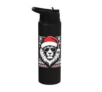 Sombrero de Papá Noel del Rey León - Vintage Lion Xmas Ugly Christmas Stainless Steel Insulated Water Bottle