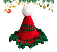 Sombrero De Papá Noel para Gatos - Sombreros De Ganchillo para Disfraces | Sombreros para, para Cachorros Perros Pequeños Gatos Invierno Fiesta Vacaciones Disfraz Suministros