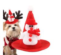 Sombrero de Papá Noel para perro - Festival ajustable divertido | Sombrero puntito para gato, Papá Noel, para dragón barbudo, hámster, lagarto, evento de invierno, fiesta, cumpleaños