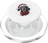 Sombrero de Papá Noel para Perro Salchicha Wiener Divertido y Lindo Navidad PopSockets PopGrip para MagSafe