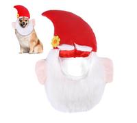 Sombrero de Papá Noel para perros | Bonito sombrero de Papá Noel para perro, barba de felpa realista | Disfraz de Navidad ajustable para cachorros, cómodos sombreros para perros para recuerdos de