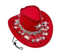 Sombrero de para hombres - Para con pedrería y motivos de estrella - Sombrero de vaquera con estrella de strass - Para eventos temáticos Navidad Festival Country