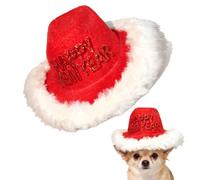 Sombrero de para Perros - Tocado con Ribete de Felpa Blanca y Ropa Ajustable | Diseño de Acabado de Felpa Blanca Perros Sombrero de Navidad - para Mascotas Gatos de Cumpleaños
