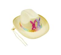Sombrero de Pascua de vaquero | Oreja de conejito no tejido del oeste lindo vaquero, sombrero de vaquera niños traje | Sombreros de paja hechos a mano para fiesta Celebración Carnaval Cumpleaños
