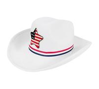 Sombrero de, Patriótico 4 o July Flag Hat, Wide Brim Puntos Estrella Western Costume Accessory for Party, Desfile, Festival, BBQ, Evento al aire libre, Unisex Country Style, Summer