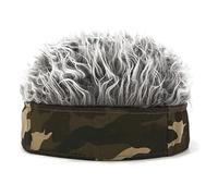 Sombrero de Peluca Artificial para Hombre, Diadema de Peluca de Pelo Corto - Camuflaje Gris (circunferencia de la Cabeza de 59 cm)