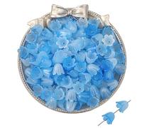 Sombrero de perlas de acrílico de flores, Cuentas espaciadoras huecas, tapas de cuentas de filigrana de 10 x 8 mm, cuentas multicolores for manualidades, 600/1200 piezas(Sky Blue,1200pcs 10x8mm)
