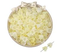 Sombrero de perlas de acrílico de flores, Cuentas espaciadoras huecas, tapas de cuentas de filigrana de 10 x 8 mm, cuentas multicolores for manualidades, 600/1200 piezas(Giallo,1200pcs 10x8mm)