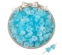 Sombrero de perlas de acrílico de flores, Cuentas espaciadoras huecas, tapas de cuentas de filigrana de 10 x 8 mm, cuentas multicolores for manualidades, 600/1200 piezas(Lake Blue,600pcs 10x8mm)