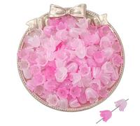 Sombrero de perlas de acrílico de flores, Cuentas espaciadoras huecas, tapas de cuentas de filigrana de 10 x 8 mm, cuentas multicolores for manualidades, 600/1200 piezas(Light Pink,1200pcs 10x8mm)