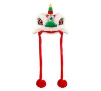Sombrero de Perro de león Chino | 2024 Sombrero para Mascotas de Año Nuevo | Ajuste Ajustable Little Lion Sombrero para Accesorios de fotografía, Bodas, de Halloween, cumpleaños, Año Nuevo y