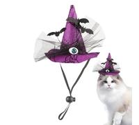 Sombrero de Perro Halloween - Sombrero de Halloween Disfraz de Perro - Gorro con diseño de Globo Ocular y Correa Ajustable para Grandes Razas de Gatos, Adecuado para Exteriores, Cosplay y
