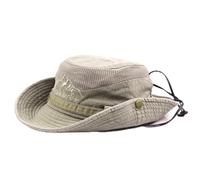 Sombrero de Pesca Capa Masculina de Verano Malla Transpirable Sombrero Pesca Cubo Retro para Sombreado al Aire Libre(Khaki)