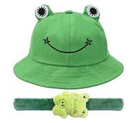 Sombrero De Pesca De Rana De 1 Pieza, Pulsera De Rana De 1 Pieza, Decoración De Rana Para Mujer, Lindo Sombrero Para El Sol, Sombrero De Pesca Creativo Y De Moda, Sombrero Plegable Al Aire Libre