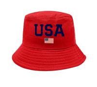 Sombrero de pesca para mujer, piel 4 de julio Independence Day American Honors, para adultos, unisex, para pesca, sombrero para el sol, color negro, gorro de baño para mujer, pelo largo, rojo, Talla