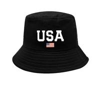 Sombrero de pesca para mujer, piel 4 de julio Independence Day American Honors, para adultos, unisex, para pesca, sombrero para el sol, color negro, gorro de baño para mujer, pelo largo, Negro