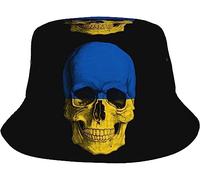 Sombrero De Pescador Bandera De Ucrania Cráneo De Ucrania Sombreros De Sol Colores Sombreros De Cubo Moda Bucket Hat para Pesca Verano Playa