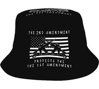 Sombrero De Pescador Banderas Americanas Antiguas De La Segunda Enmienda De 1791 Sombreros De Sol Cómodo Gorro Pescador Colores Bucket Hat para Verano Camping Caza