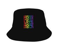 Sombrero De Pescador Bondad Igualdad Amor LGBTQ Arcoíris Orgullo Gay Aliado Gorro Pescador Cómodo Sombrero De Cubo Unisex Bucket Hat para Verano Senderismo Camping