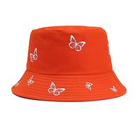 Sombrero de pescador bordado de doble cara para mujer, gorra de béisbol para hombre, naranja, Talla única