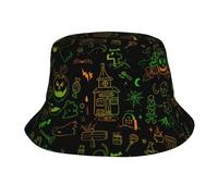 Sombrero De Pescador Calabaza Sol Gótico Unisex Bucket Hat Impermeable Gorra De Pesca para Playa De Arena Pesca Cabezas Grandes