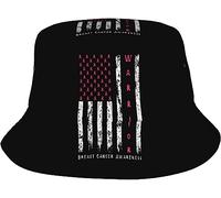 Sombrero De Pescador Cinta De Concientización sobre El Cáncer De Mama Guerrera, Bandera Rosa Sombreros De Cubo Unisex Sombreros De Sol Cómodo Bucket Hat para Camping Senderismo Excursionismo